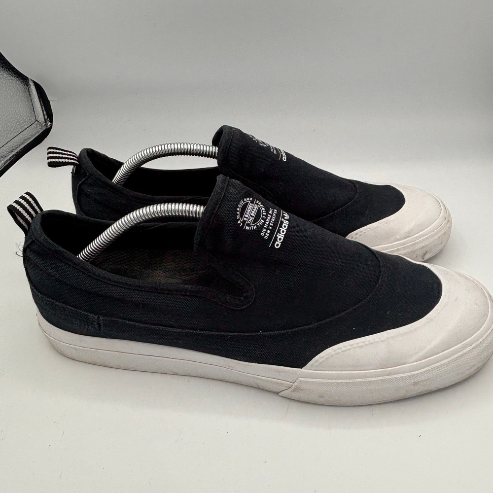 Adidas Matchcourt Skate Shoes Slip On Men Sz 12 Black Canvas Gum Sole B39576